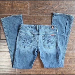 7 FOR ALL MANKIND A Pocket Bootcut Jeans, Medium Wash, Size 28